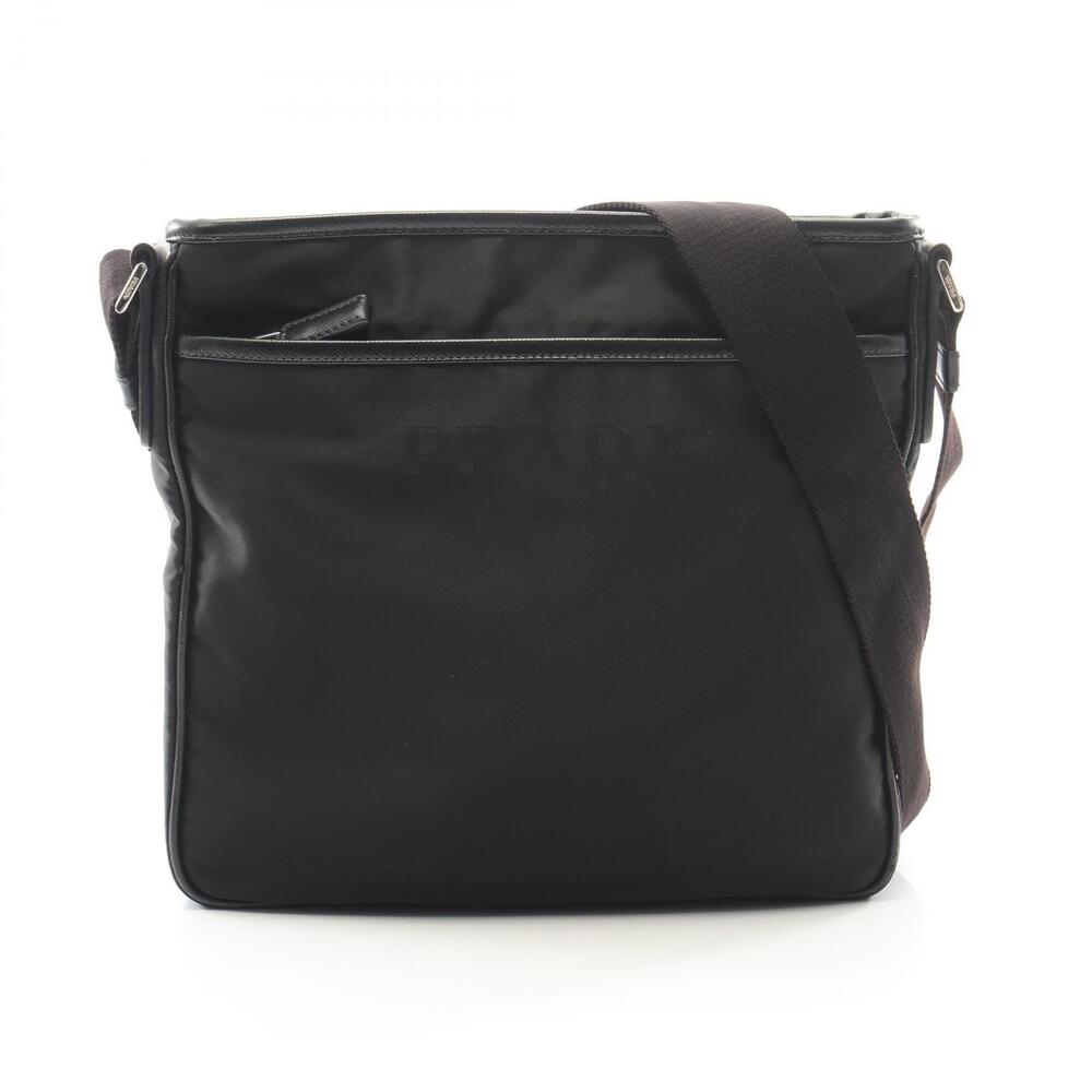 Prada Shoulder Bag Saffiano Leather Black